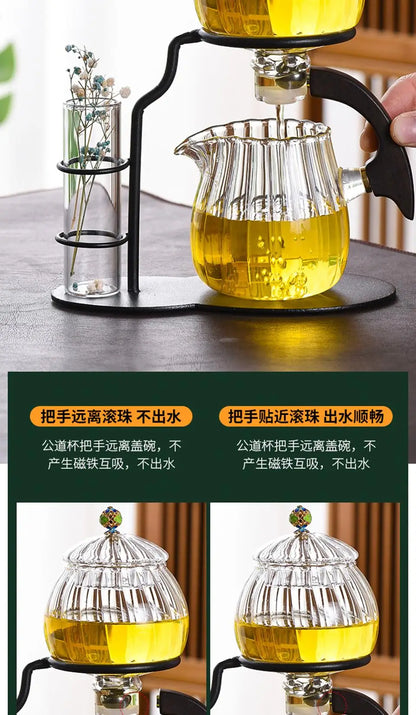 Lantern Model Glass Teapot Modern Decoration Kung Fu Teapot Drinkware Transparent Glass Tea Set 6 Cups For Drink