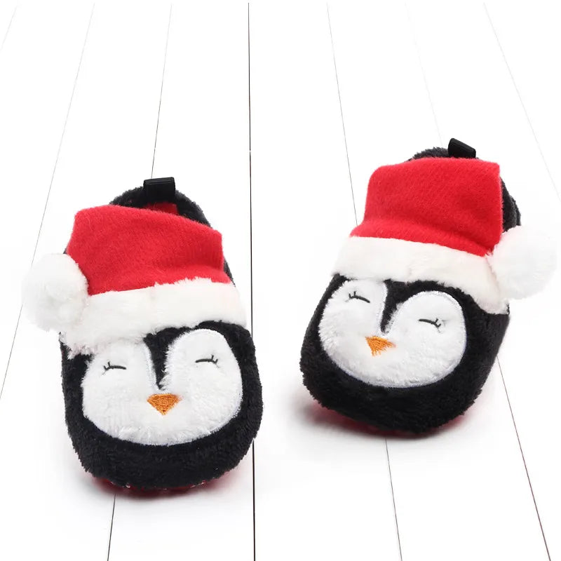 Shoes for Winter Christmas  Shoes Cute Santa for Boys and Girls 11CM/12CM/13CM 0-12 Months Warm Lining Inside Soft