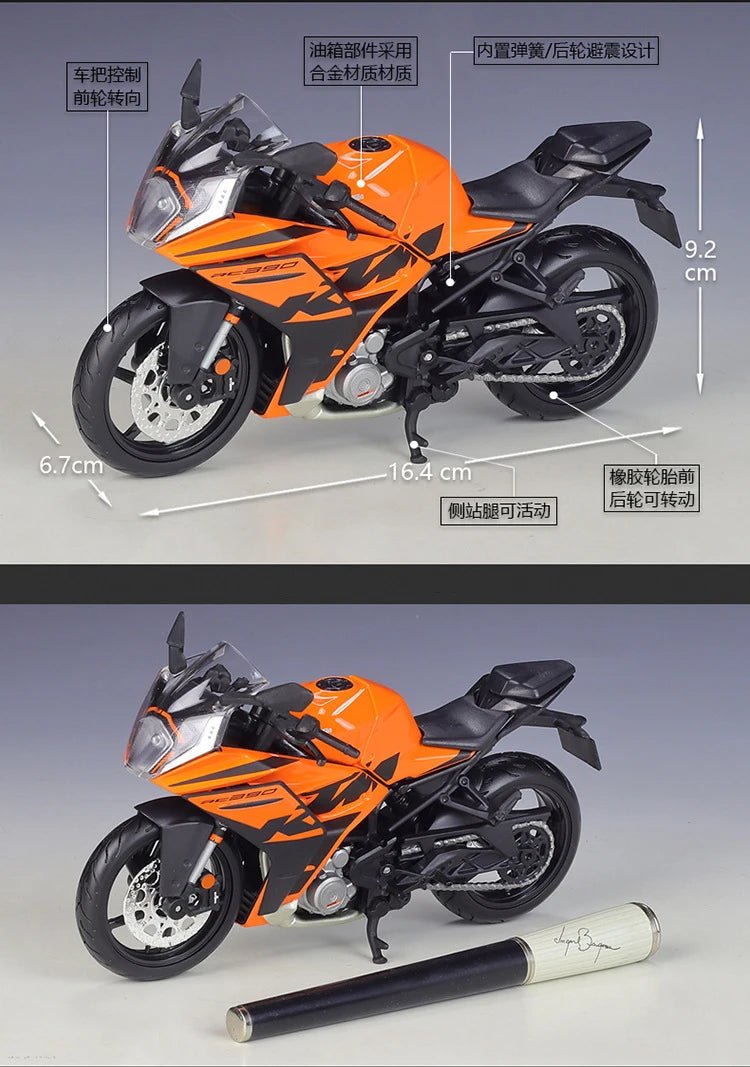 1 12 Scale KTM RC390 Diecast Motorcycle Model