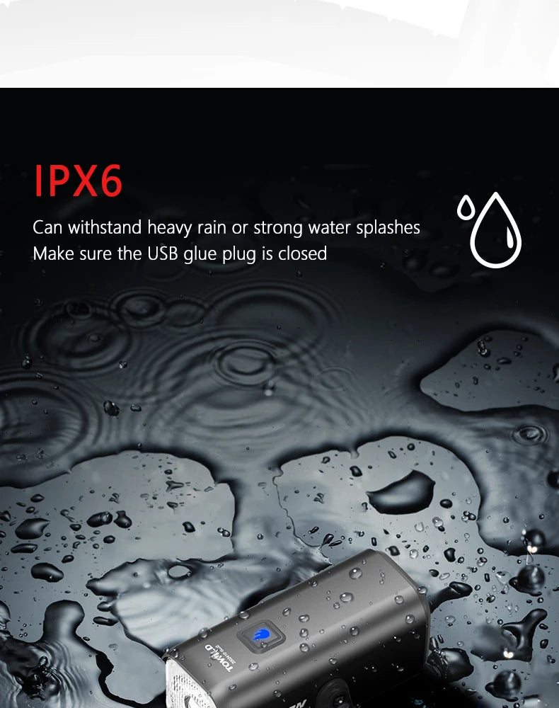 Bicycle Light For Brompton Light Type-C Rechargeable Brompton Headlight 800LM IPX6 Waterproof 1100mAh Bike Accessories