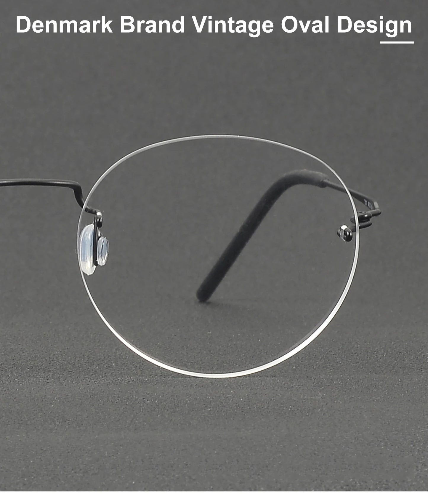 Ultralight Oval Rimless Titanium Eyeglasses Frame