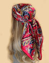 Retro Women Silk Scarf Bandanna Fashion Bohemian Pattern Square Hijab Lady Wrap Headband foulard muffler