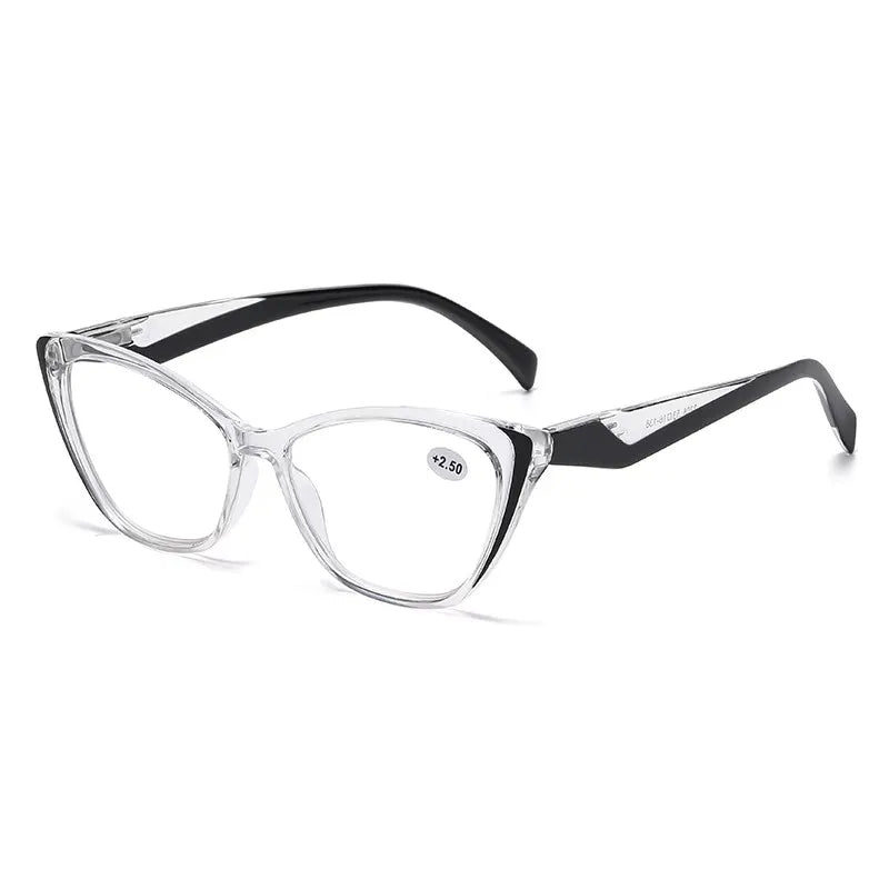 Retro Plastic Cat Eye Reading Glasses Cleat Lens Anti Blue Light Presbyopia Hyperopia Men Reading Eyeglasses +1.0 +1.5