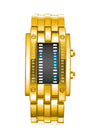 Business Men Stainless Steel Blue Binary Luminous LED Electronic Watch Displays Waterproof Fashion Women Led Watch