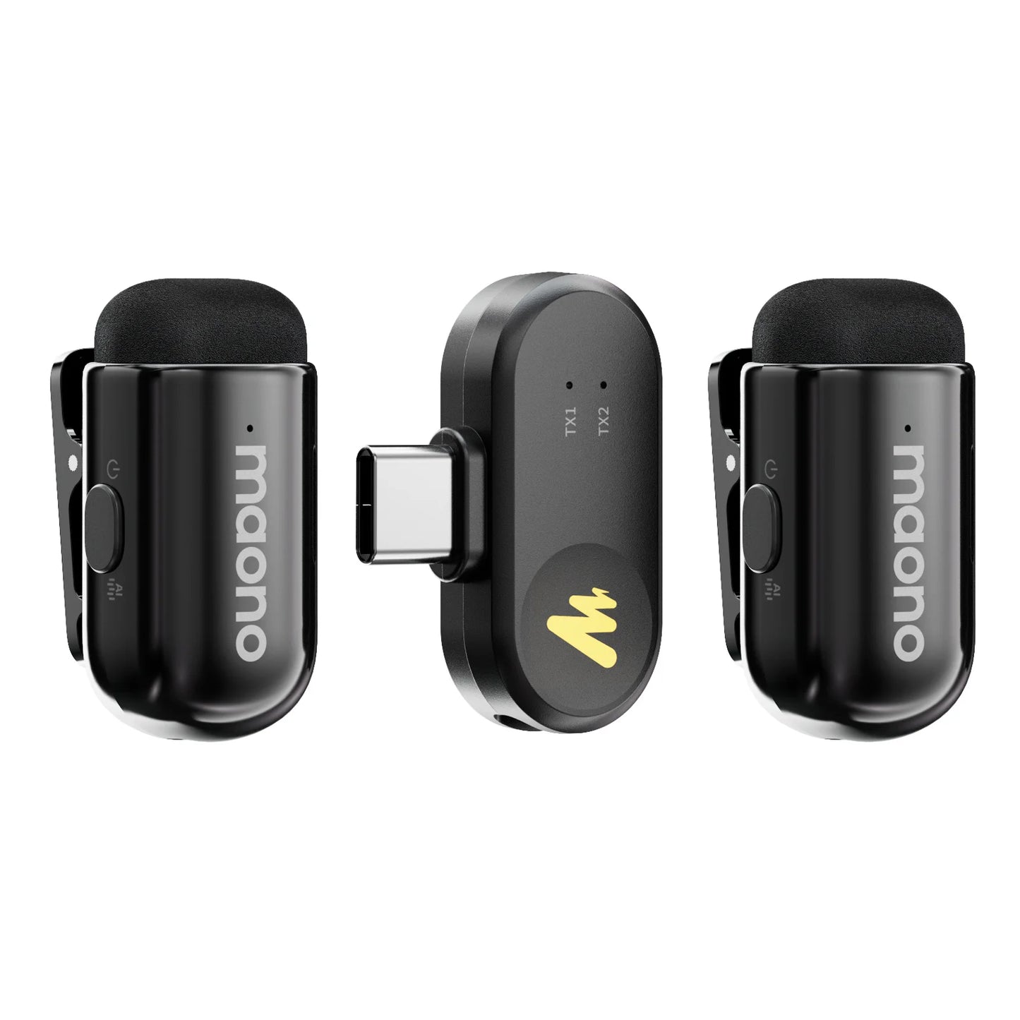 Wireless Lavalier Microphone for Phone with AI Noise Cancellation and App Control