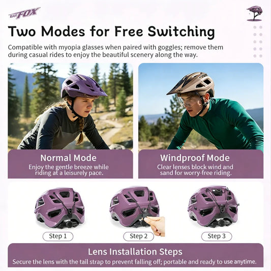 Cycling Helmet With Magnetic Lens And Removable Lining