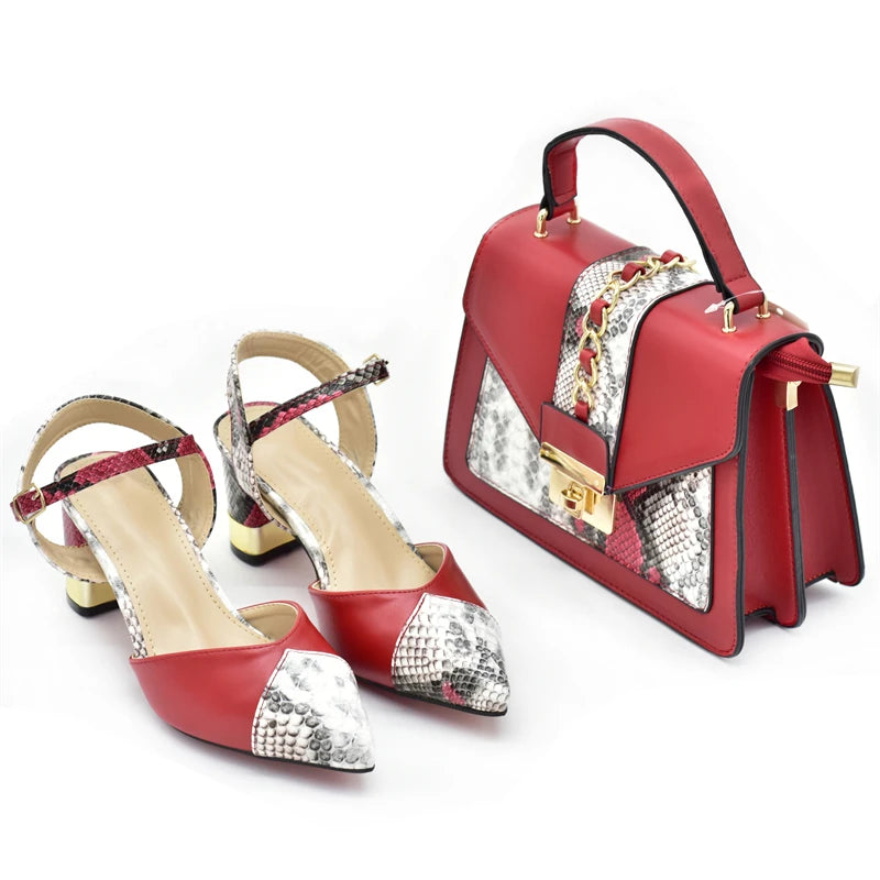 Italian Shoe and Bag Set for Party In Women Luxury Shoes Women Designers Nigerian Women Party Pumps High Heels Ladies
