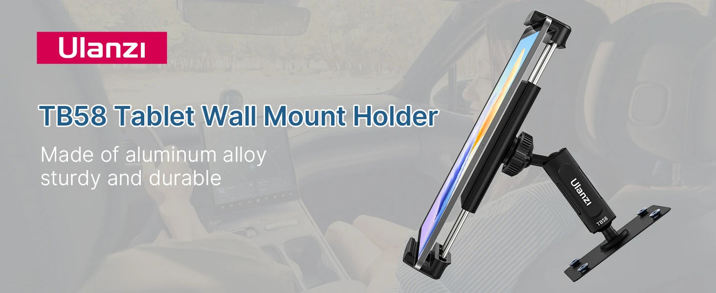 Tablet Wall Mount Holder for iPad Tablet Adjustable Stand Mount with Double 360° Ball Head