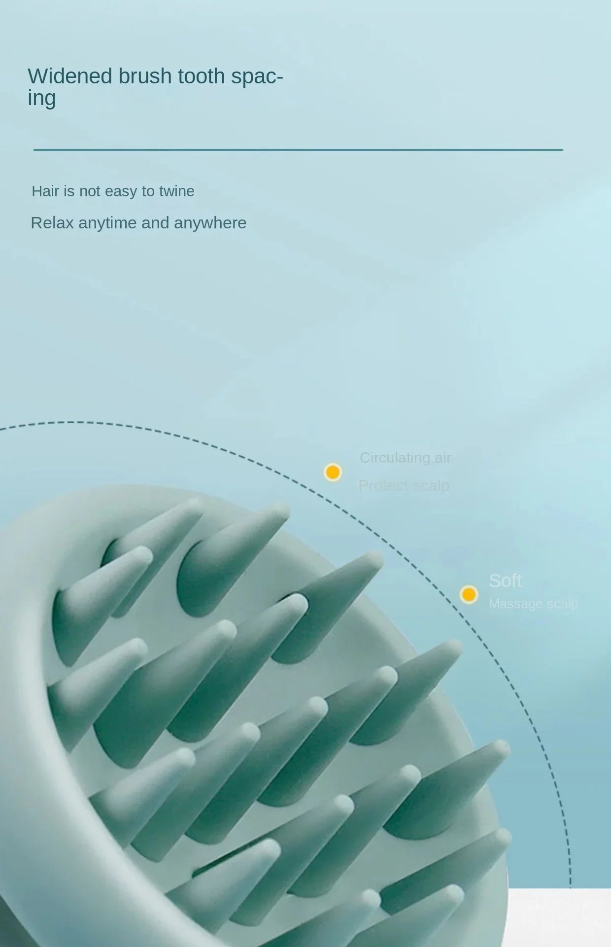 Full Silicone Scalp Massage Shampoo Brush,Head Scrubber with Soft Bristles,Women/ Hair Comb Hairbrush