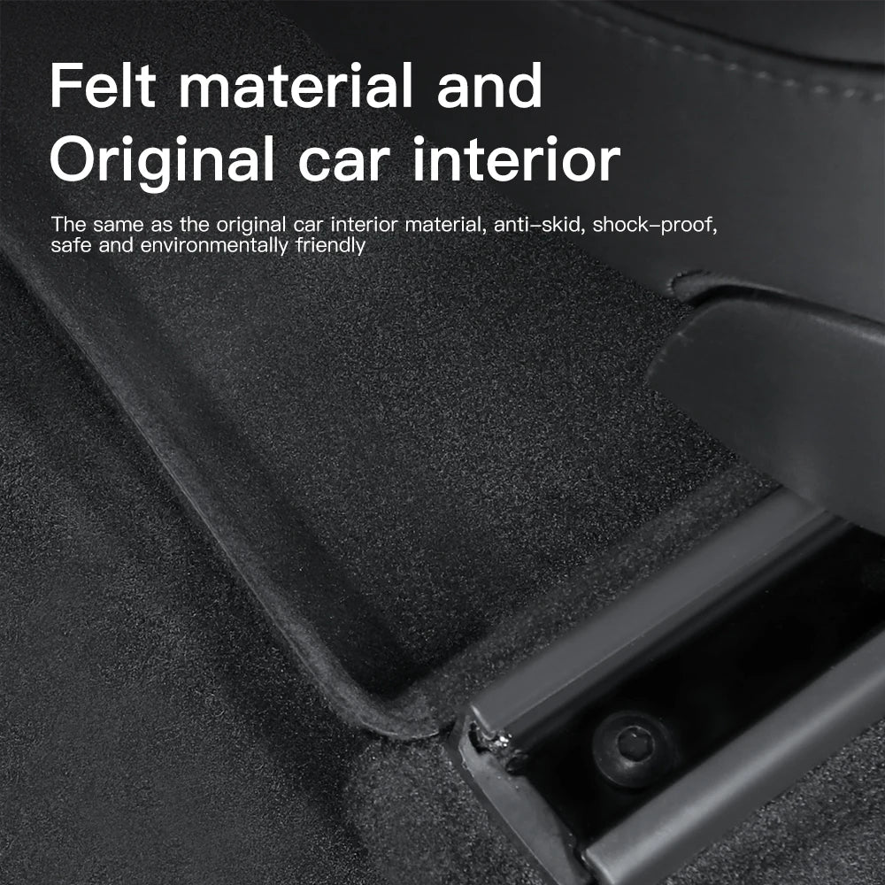 Under Seat Storage Drawer Organizer for Tesla Model Y 2021 2024 Felt ABS Hidden Storage Box