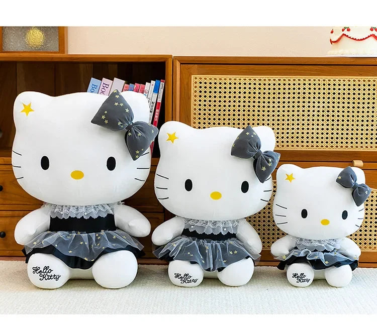 Black Gold Cat Character Plush Stuffed Doll Toy