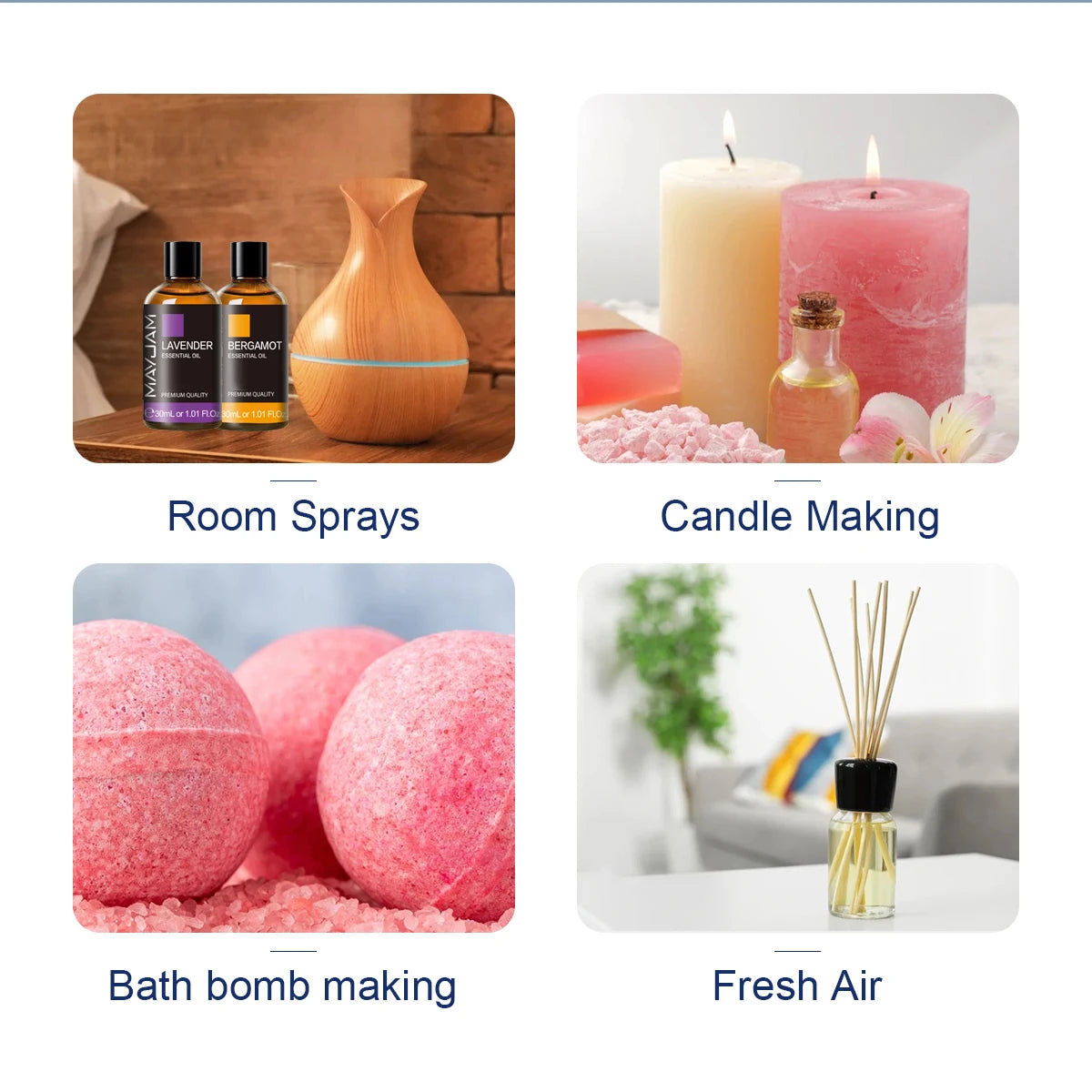 Humidifier Essential Oil Lavender Vanilla Sandalwood Eucalyptus Geranium Tea tree Oil For Skin Care Massage Diffuser Oil