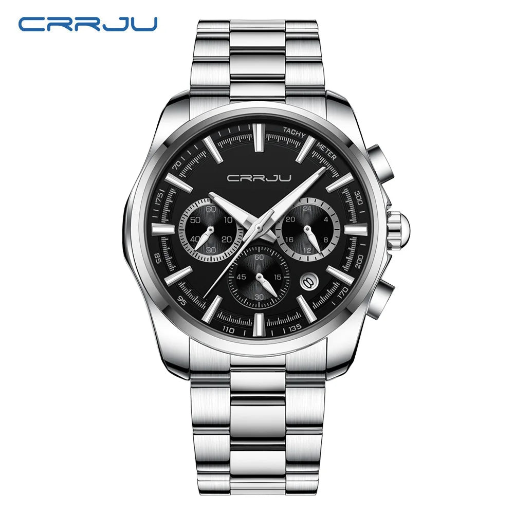 Men Watch Sports Casual Quartz Wristwatches with Chronograph Fashion Stainless Steel Auto Date Clock Male
