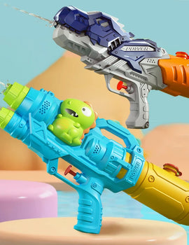 Dinosaurs, ducks, sharks, twin sprinklers, water gun toys, water fights, family gatherings, party games, water pools, beach toys