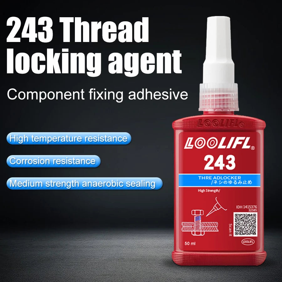 50 ml Medium Strength Thread locker (blue) Glue 243 Threadlocker (blue) Firm Screw Glue Anaerobic Anti Loosening Agent