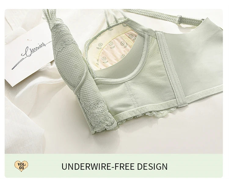Women’s Low-Cut Lace Push-Up Bralette – Adjustable Straps, Fashionable Lingerie