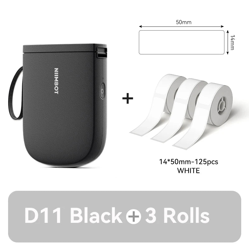 D11 Mini Label Printer 300DPI, Bluetooth Wireless Inkless Sticker Maker, Portable Label Machine for Name Tags, Kitchen & Home