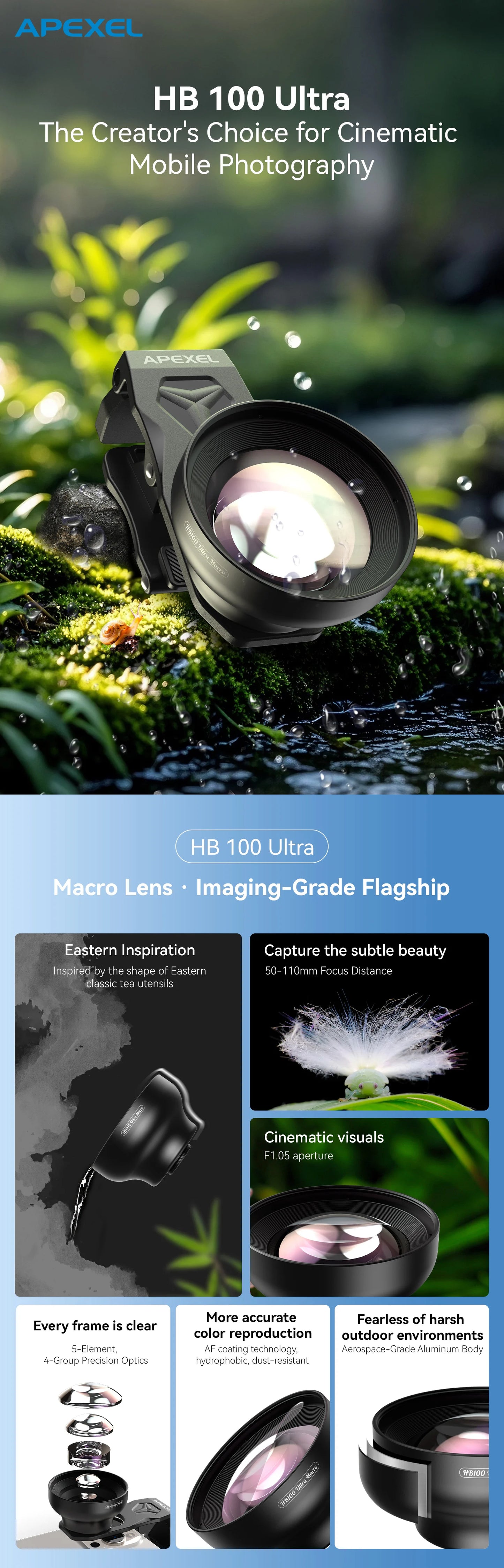 100mm Ultra Macro Smartphone Lens with Universal Clip