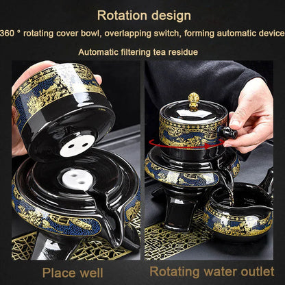 8 Pcs Household Ceramics Tea Pot Set Chinese Classical Ceramic Bone Teaset Gaiwan Porcelain Kung Fu Teapot Set For Gift