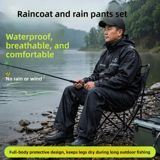 Adult Waterproof Cycling Rain Suit with Separate Rain Pants