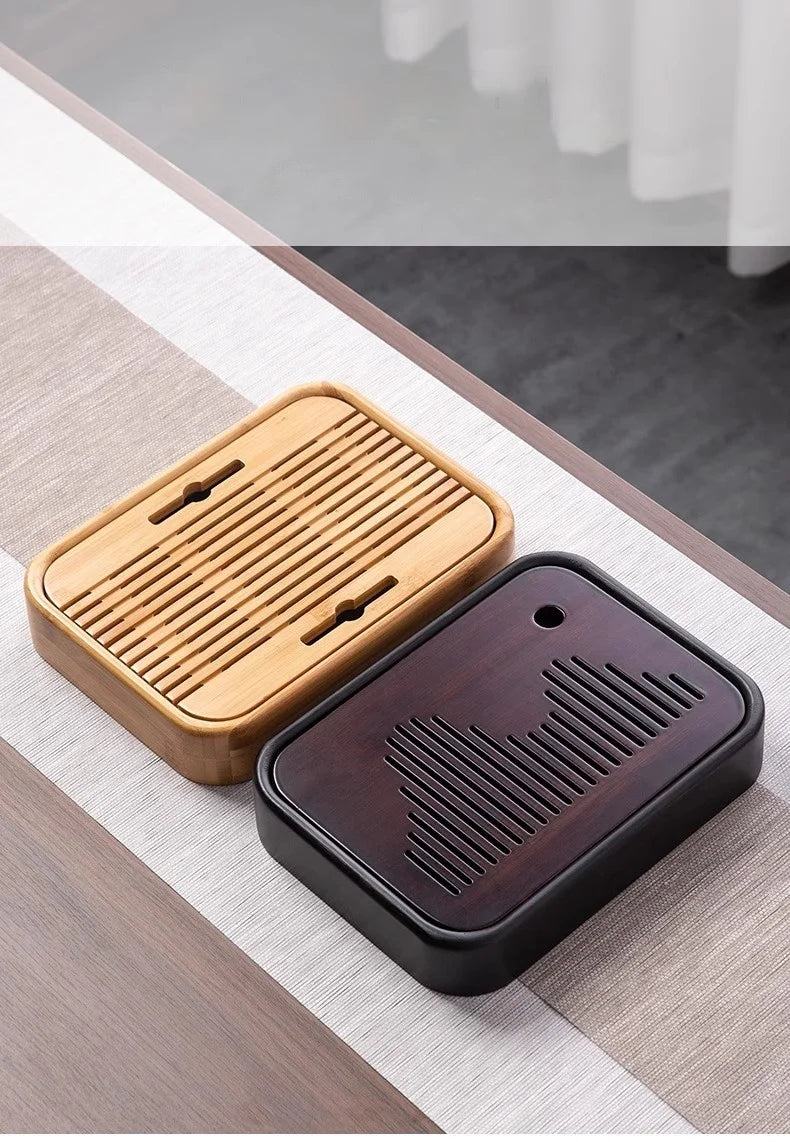 Kitchen Tea Tray Portable Dishes For Tea Bamboo Rectangle Storage Of Water Woodentray For Chinese Style Chaban Tea Table