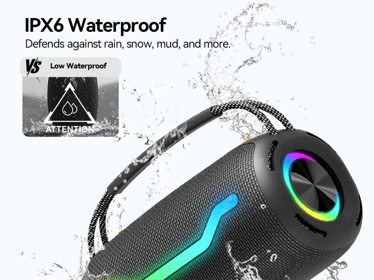 Puremic Portable Bluetooth Speaker with HD Sound, IPX6 Waterproof, Up to 18H Playtime, Karaoke Machine for Home/Party/Outdoor