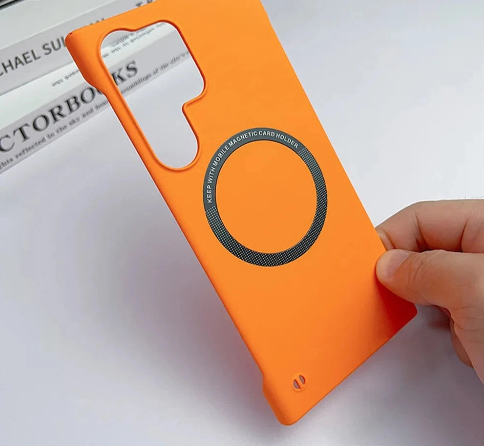 Luxury Ultra Thin Frameless  For Magsafe Case For Samsung S24 S23 Ultra S22 Plus S21 S20 FE Slim Hard PC Matte Cover