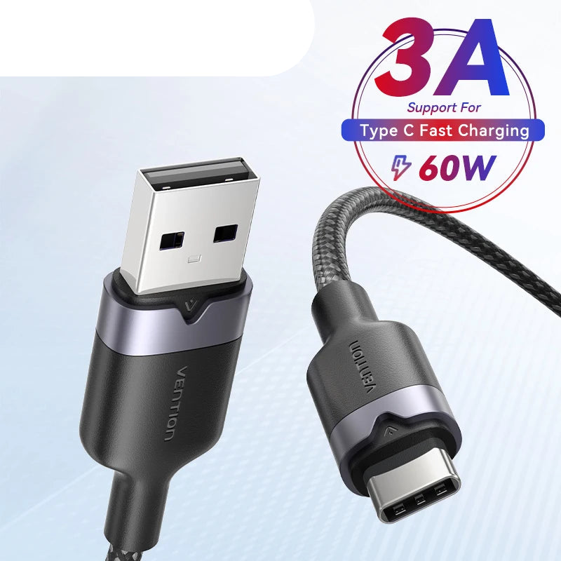 USB C Cable Fast Charging 3.0 USB Cable Quick Charge Cables for Huawei Xiaomi Samsung S10 USB-C Charger Wire Data Cables