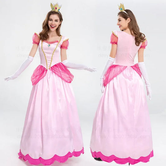 Pearl Secret Love Halloween Costume Mario Peach Princess Stage Outfit Party Queen Outfit Dress