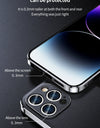 Genuine Cowhide Leather Phone Case for iPhone 16 15 14 Pro Max 14 Plus Plating Shockproof Lens Protection Back Cover