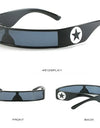 Cyberpunk Sunglasses  One Piece Shape Wrap  Ring Small Frame Punk Men Women Fashion Trend Futuristic Sunglasses