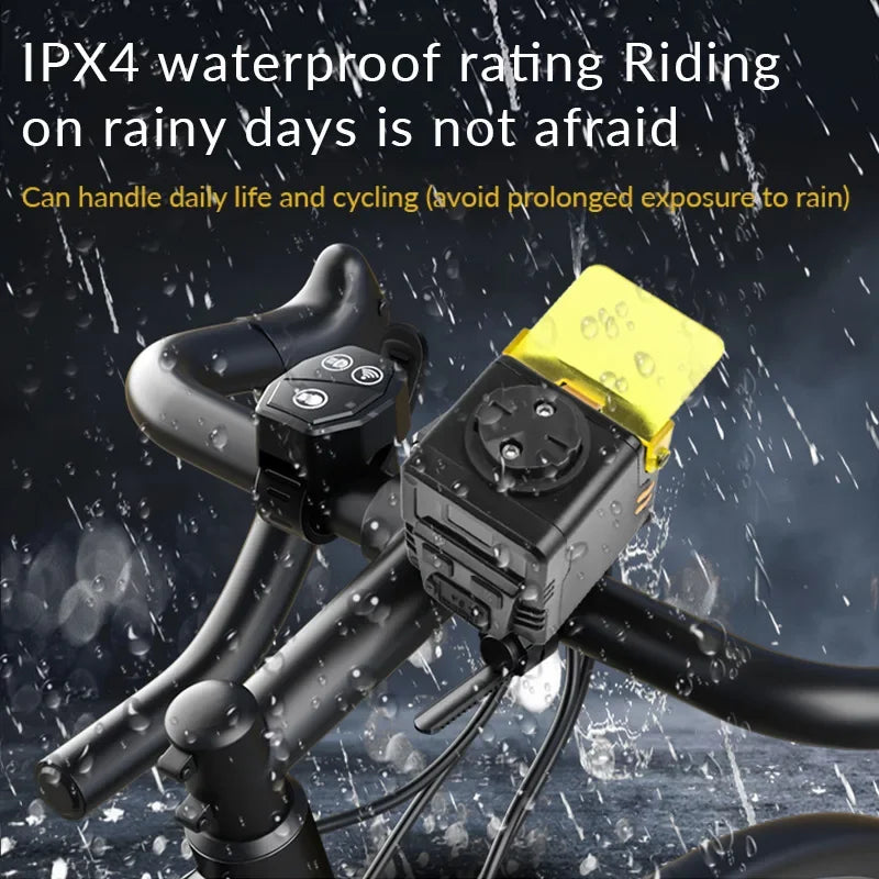 Rechargeable MTB Bike Light with Remote Control Waterproof LED Cycling Headlight Red Blue Warning Light