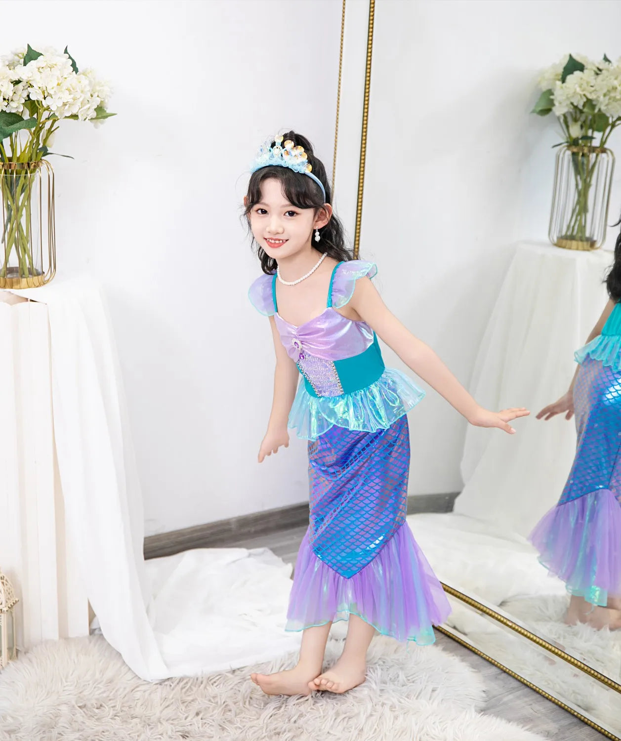 New Girl Dresses Princess Costume Kids Mermaid Cosplay Costume Kids Carnival Birthday Party Prom Costume Party Dresses For girls