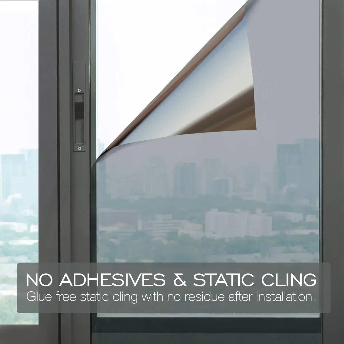 One Way Mirror Window Film Privacy Sun Blocking Glass Sticker Heat Control Reflective Film Self Adhesive Window Tint Multi-size