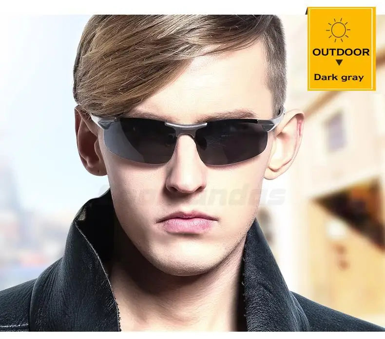 Aluminum Photochromic Polarized UV400 Mirror Driving Sunglasses for Men Women
