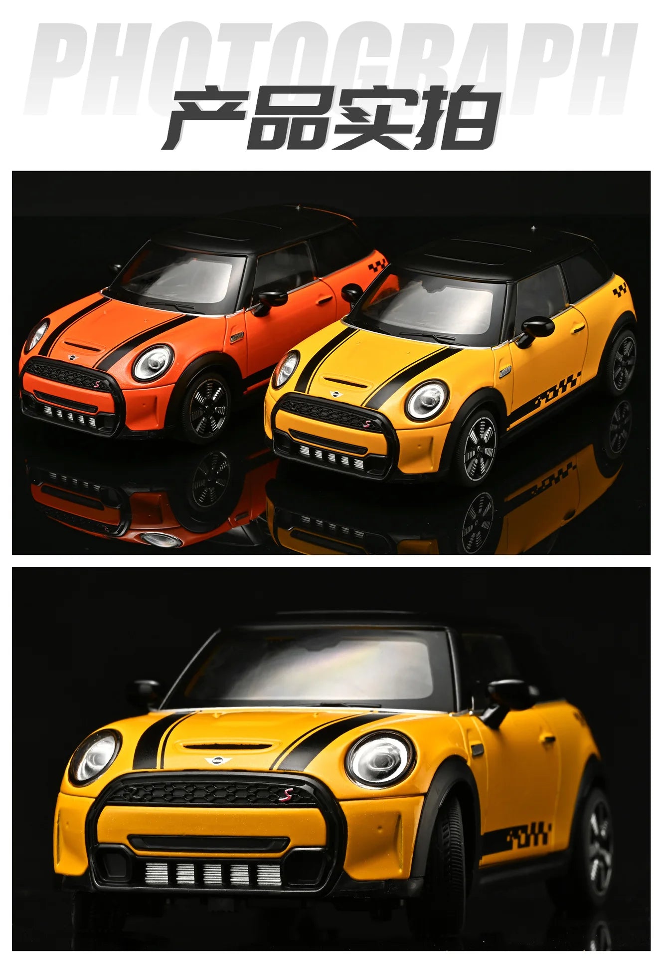 1 24 Scale Mini Cooper S Modified Diecast Pull Back Model Car with Sound and Light