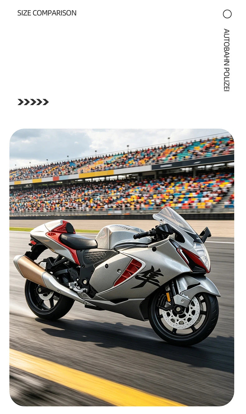 Diecast Suzuki Hayabusa GSX1300R Racing Motorcycle Model 1 to 12 Scale