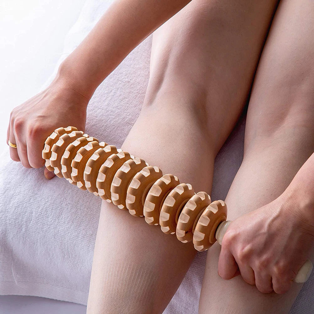 1 PC Wood Bendable Massage Roller Wooden Therapy Massager Tools,Lymphatic Drainage,Cellulite Trigger Point Manual Muscle Release