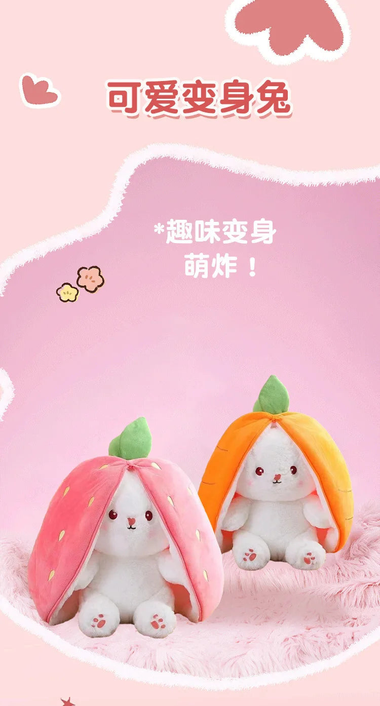Strawberry Bunny Rabbit Plush Stuffed Doll Toy