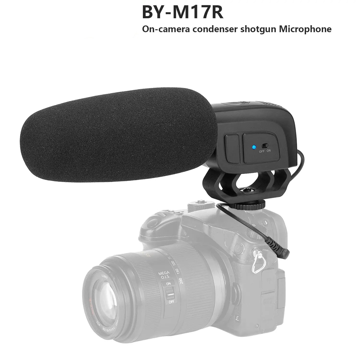 BY-M17R Condenser On-camera Shotgun Microphone for DSLR Camcorder Streaming Audio Recorders Video Shooting Vlogging Podcast