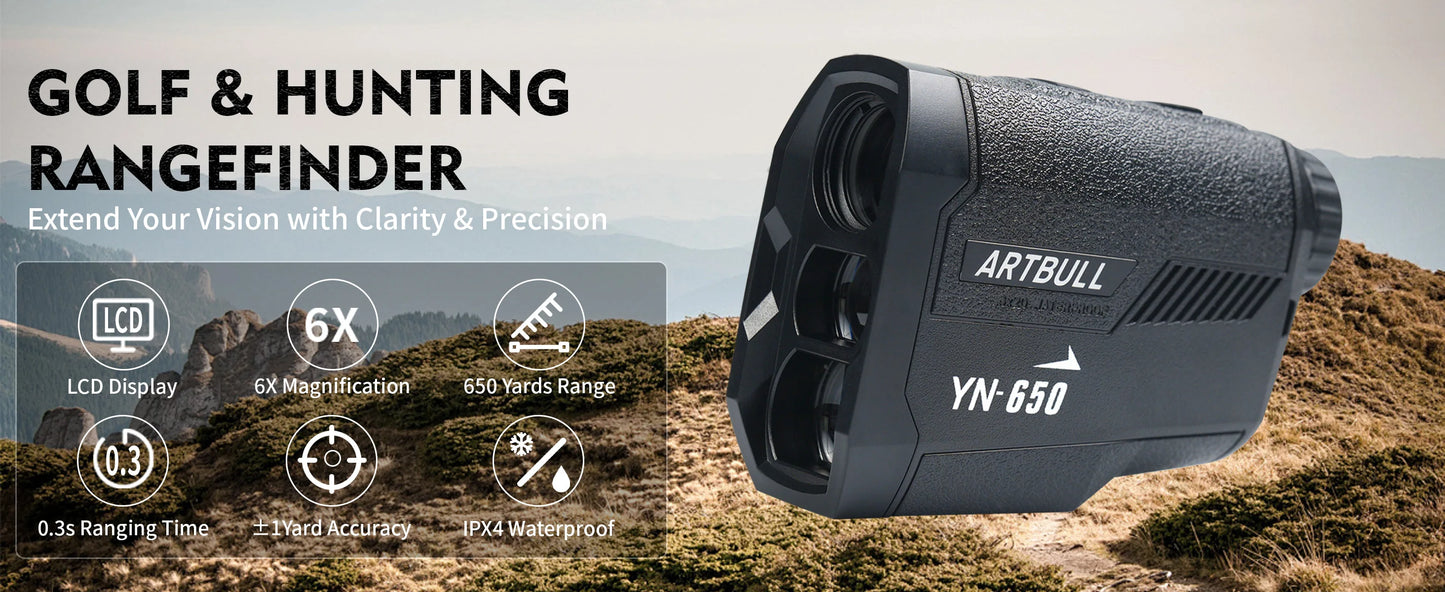 7X Laser Distance Meter 1400 Yard Rangefinder With OLED Red Display