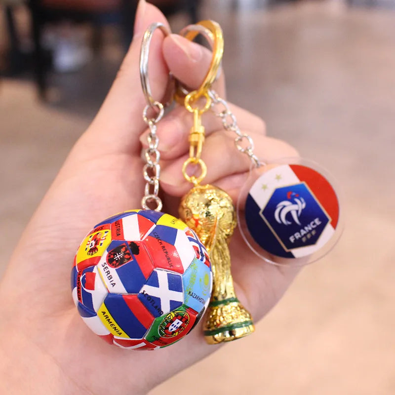 2026 Football Trophy Car Keychain Soccer Fan Bag Charm Souvenir