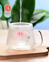 2pcs Bowknot Double Wall Glass Cup Set Coffee Mug Heat-resistant Espresso Cup Thermo Insulated Cup For Cappuccino Tea Drinkware