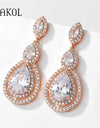 Brilliant White Cubic Zirconia Dangle Earrings for Women Fashion Water Drop Earring