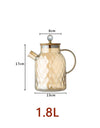 1/1.5/1.8L Amber Teapot Kettle With Bamboo Cover High Borosilicate Glass Cold Water Kettle Bottles Diamond Scented Tea Teaware