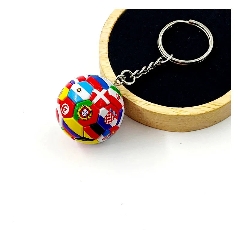 Football Club Soccer Ball Keychain Team Flag Pendant Fan Souvenir Bag Charm