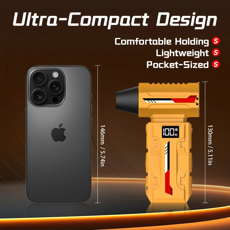 580000RPM Mini Jet Blower Powerful Wind Pressure Electric Compressed Air Cordless Vacuum Cleaner For PC Home Office Camping