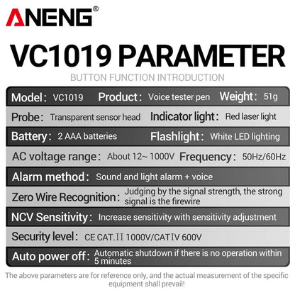 Circuit Breaker Finder with Voice Broadcast and Infrared Sensor Positioning Voltage Tester Electric Wire Detector