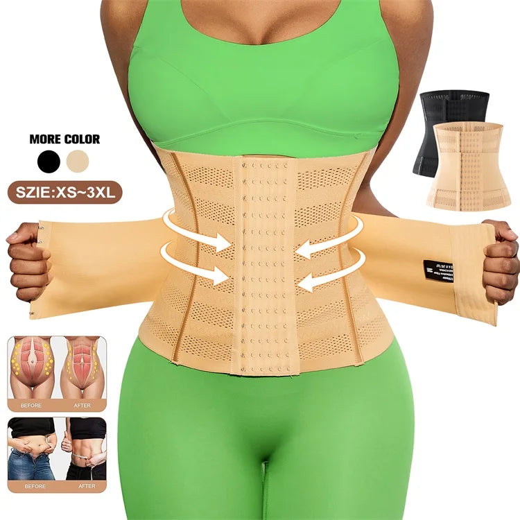 Double-Layer Waist Trainer Belt for Women – Slimming Tummy Wrap & Workout Shapewear