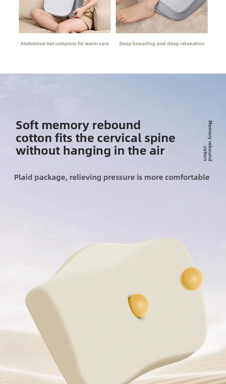 Neck Massage Pillow Electric Cervical Massager Waist Back Shoulder Shiatsu Kneaded Multifunctional Hot Compress Relaxation Gift